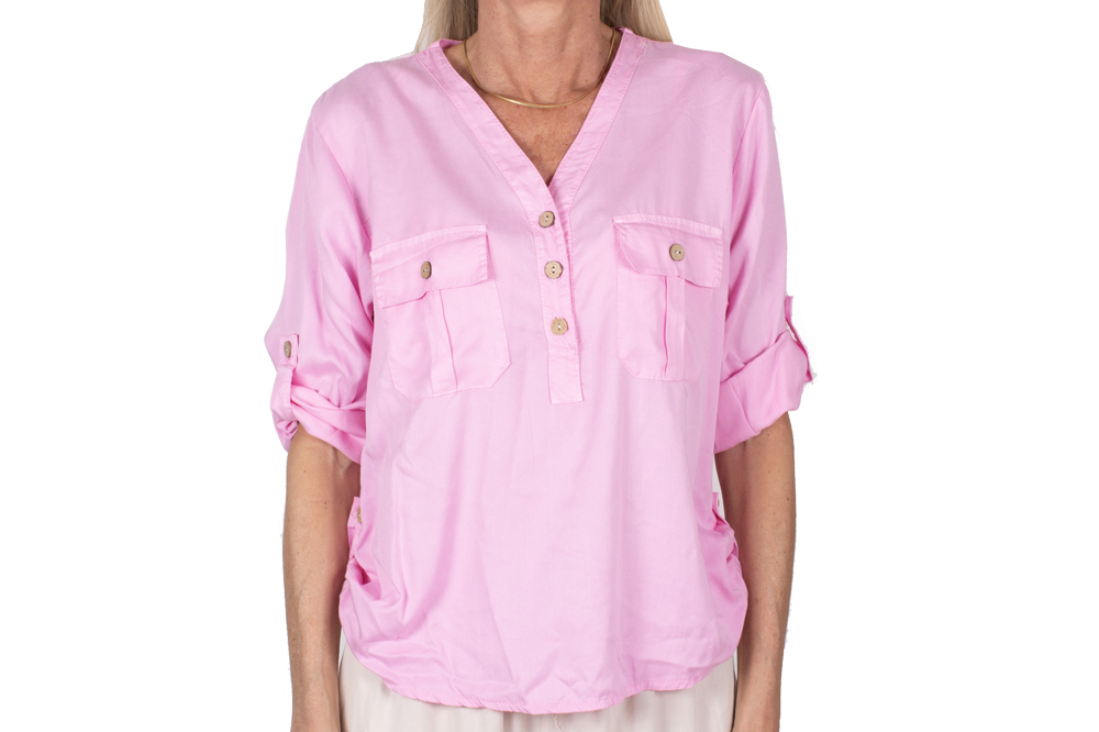12472 Lyocell Shirt rosa   (TENCEL)